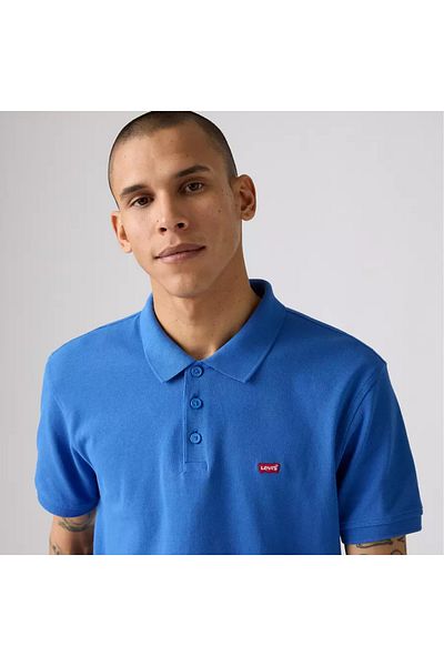 Levi's Men's 100% Cotton Standard Fit Polo Neck Blue T-Shirt - 35883-0282