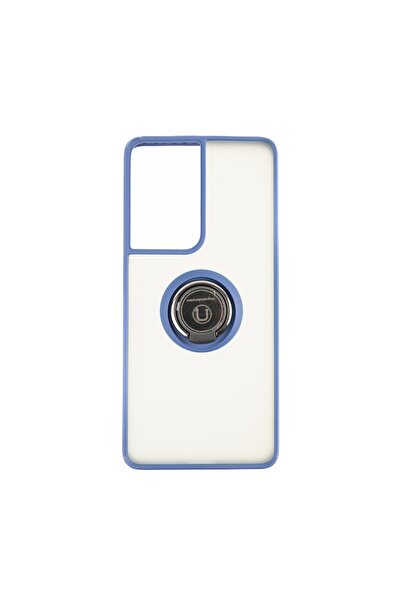 OEM Capac Protectie Colectia Soft Shape With Ring Compatibil Cu Samsung Galaxy S21 Ultra - Albastru