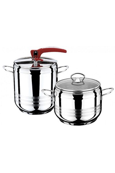 Berlin Set of Two Pressure Cookers Berlin, 5L and 7L with Universal Lid