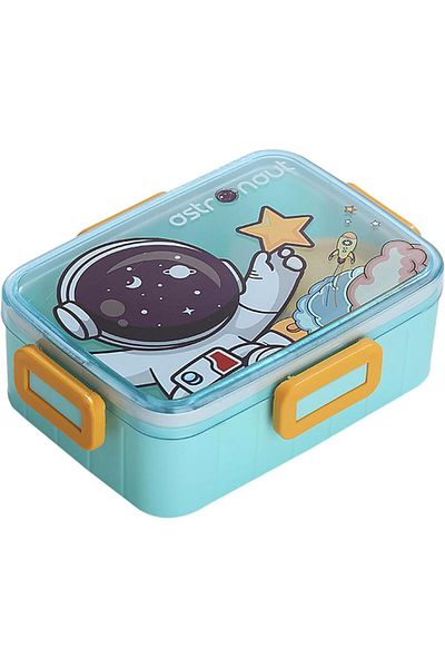 Twisoo Cute Cartoon Pattern Plastic Lunch Box for Kids, BPA-Free Bento Tiffin Box with 2 Compartment