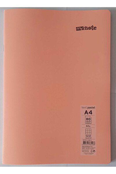 Mynote A4 40 Drawn Line Notebook Plastic Cover Stitched Orange