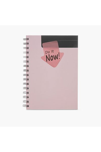 Lifestyle Slogan Print A5 Hardbound Spiral Notebook