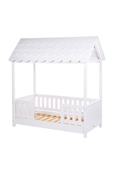 CHILDHOME Pat Casuta cu protectii laterale 70x140 cm Lemn Alb