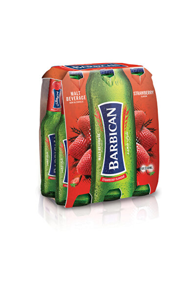 BARBİCAN Strawberry Flavour Malt Beverage, Glass Bottle, 330ml × 6