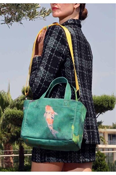 Dogo Women's Vegan Multicolor Medium Handbag - Koi Design