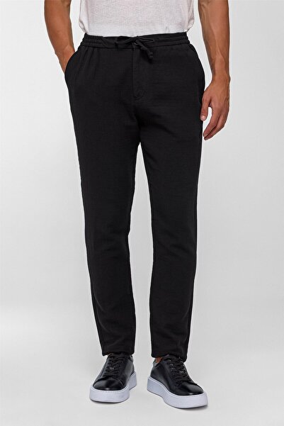 SÜVARİ Siyah Slim Düz Jogger Pantolon
