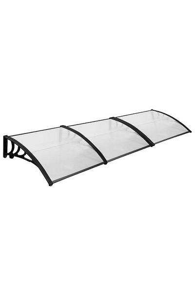 Alma Net Office Modular Awning, Black with Transparent Polycarbonate, 360 x 120 cm