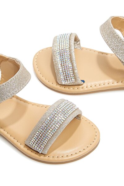 R&B Embellished Velcro Strap Sandals