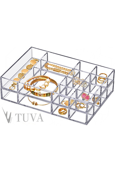 TUVA REKLAM TUVA -12 Kullanışlı Bölmeli Multi-Fonksiyonel Modern Aksesuar Makyaj Organizer Dolap İçi Düzenleyici