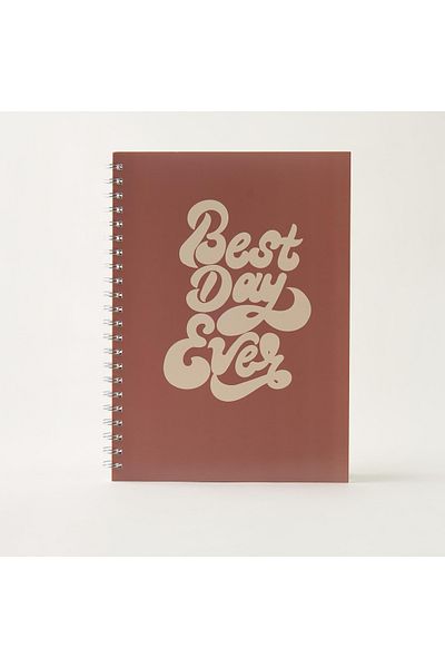 Lifestyle Slogan Print A4 Spiral Notebook