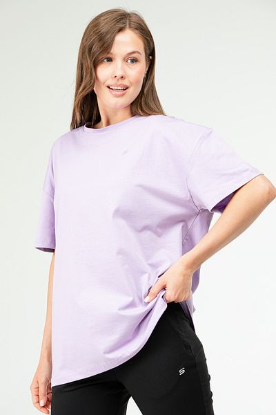 speedlife Lilac Oversize Basic 100% βαμβακερό γυναικείο μπλουζάκι με κοντό μανίκι SF0756