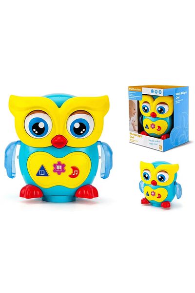 SARALMA Intelligent Owl Toy, with music and lights, 10 songs, piano, eye and wing movement, adjustment