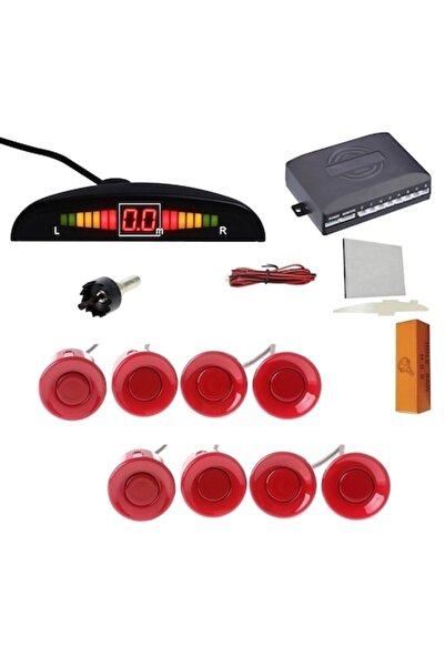 Electro AG Senzori de parcare, culoare Rosu, fata spate cu 8 senzori, display...