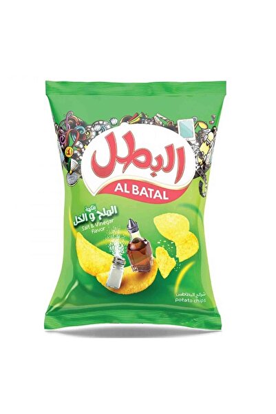 Al Batal رقائق البطاطس بالملح والخل، 110 غرام
