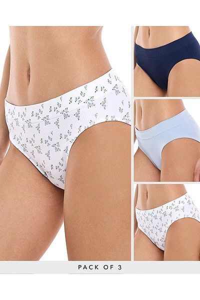 R&B 3 Pack Ribbed Hipster Briefs