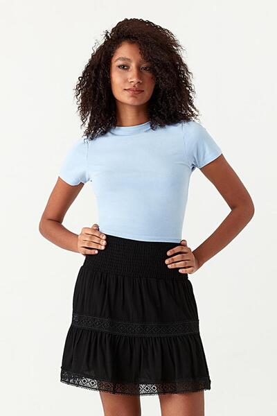 Select Moda Жіноча чорна міні-спідниця з мереживом