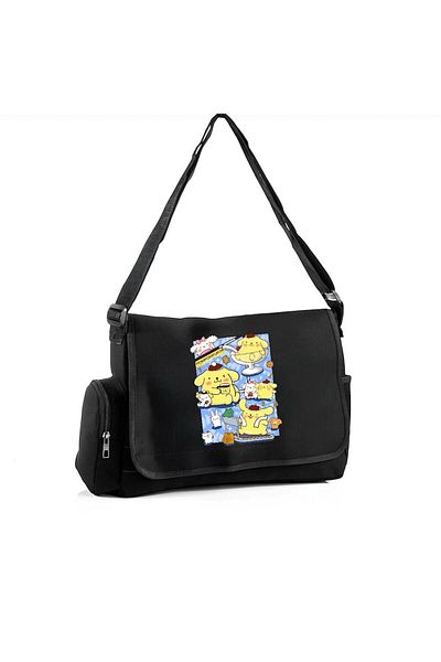 DEEFWEAR Pompompurin Cute Mods Printed School, Course, Dershane Black Messenger Bag