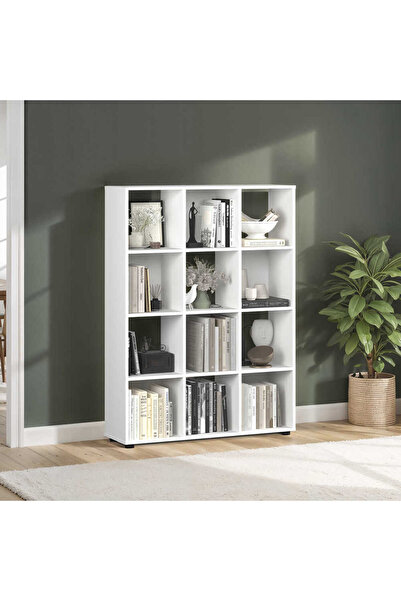 Adore Mobilya Cubic Kitaplık Beyaz 104x140,5x30 cm
