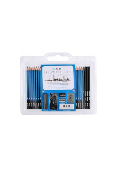 H&B Set creioane pentru schite si desen H&B, 26 in 1