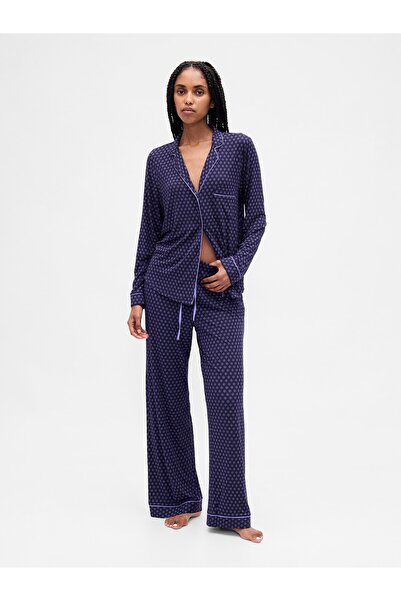 GAP Kadın Koyu Mavi Modal Pijama Üstü