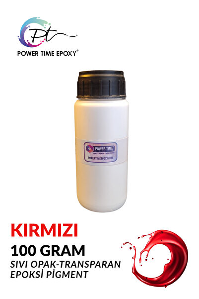 POWER TIME EPOXY Opak & Transparan Sıvı Pigment Boya 100 Gram/ Kırmızı / Epok...