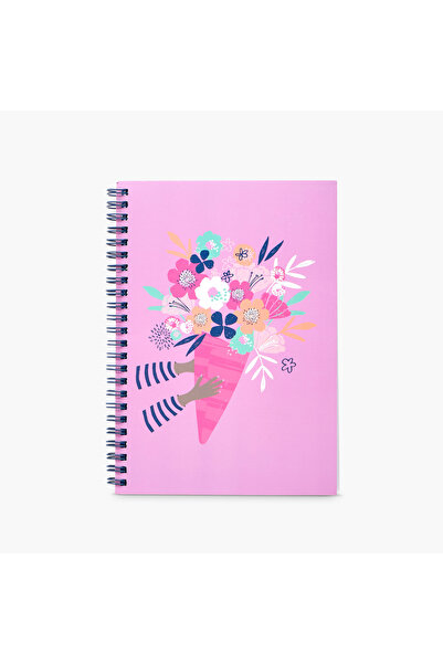 Lifestyle Floral Print A5 Ruled Spiral Notebook