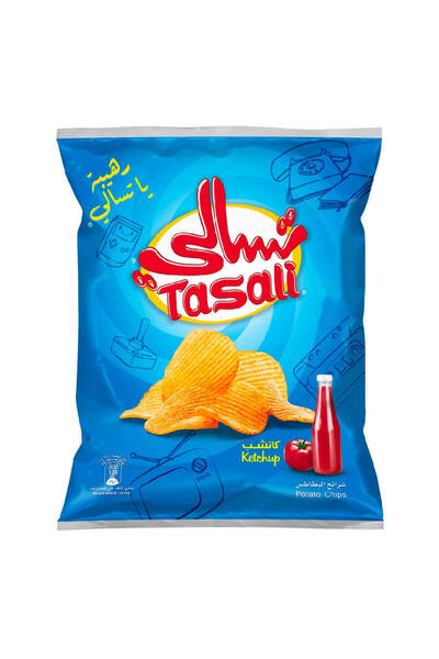 Tasali رقائق البطاطس بنكهة الكاتشب، 23 غرام