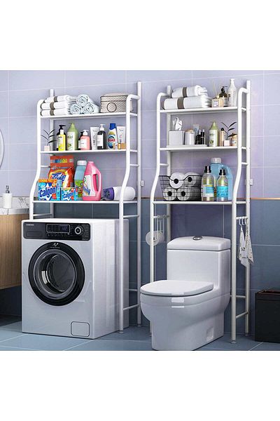 MOSTAFA Washing Machine Rack Storage - White
