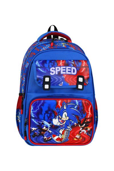 AlphaClub Bag 3-Piece Set of Luxury Primary School Bags with Sonic Figures