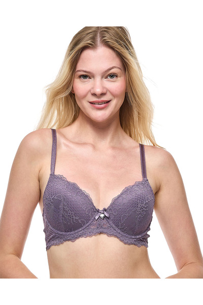 R&B Plum WoMen's's Laced Balconette Bra