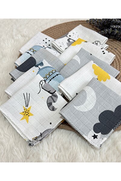 Thiff 100% Cotton Muslin Mouth Wipes Set of 10 |   Baby Mouth Diaper |   Soft & Absorbent |   Suitable for Newborn