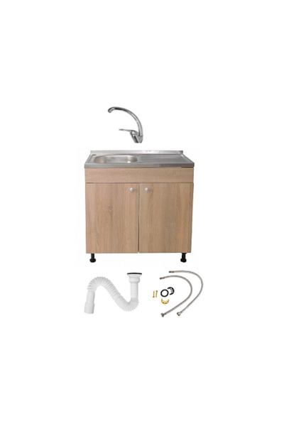 Daemi Set capac chiuvetă Sonoma 80 cm X 50 cm X 80 cm, Chiuvetă din oțel inox...