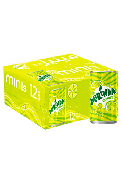 mirinda مشروب غازي بنكهة الحمضيات، علبة، 150 مل × 12