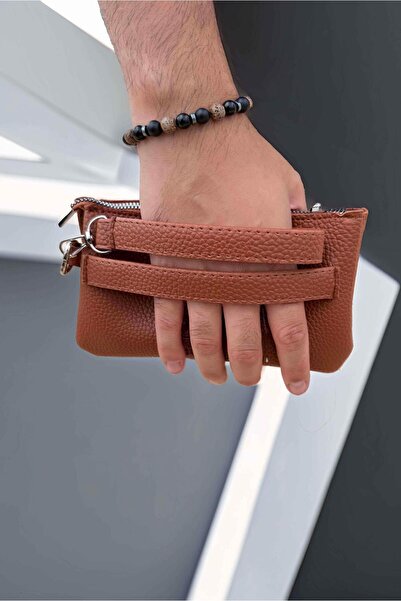 Valiberta Saul Чоловіча сумка з двома ручками та 3 відділеннями, шкіряний вигляд - Taba