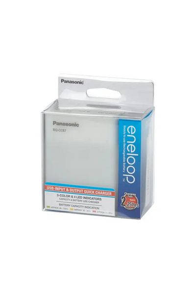 PANASONIC Încărcător extern Eneloop BQ-CC87, 4 baterii, 1.2V, Ni-MH, Tip R6/AA 1900mAh