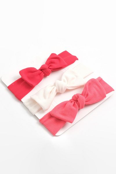 lilico Baby Girl Bandana Red Coral Ecru Set of 3 0-2 Years
