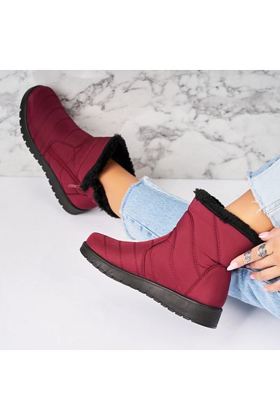 Joana Women's Burgundy Fur-lined Boots from Fas Aaverie