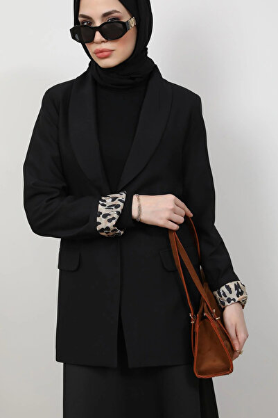 moda auram Leopar Astarlı Blazer