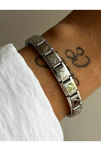Ervalina Garantili Paslanmaz Kalp Yıldız Figür İtalyan Çelik Charm Bileklikler
