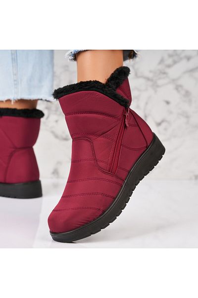 Joana Women's Burgundy Fur-lined Boots from Fas Aaverie