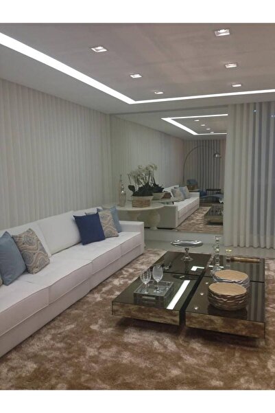 LUXURY VİLLA ORTA SEHPA KOMPLE BRONZ AYNALI ORTA SEHPA 90X150 YÜKSEKLİK 25CM