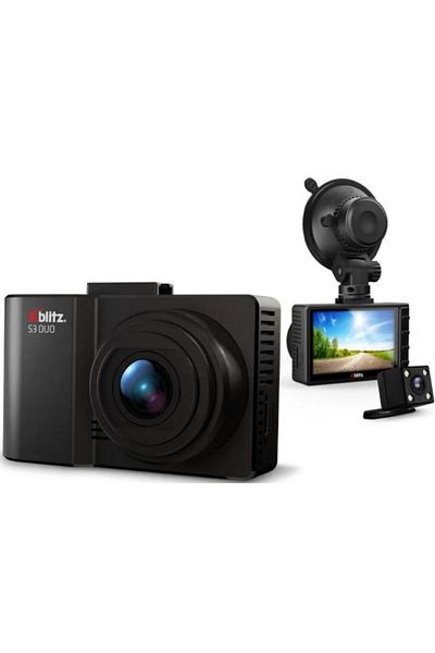 Xblitz Cameră auto DVR S3 Duo, Full HD, față/spate dublă, unghi de vizualizare 140°, afișaj LCD 2.4", G-Se