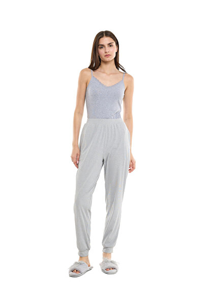 R&B Ribbed Lace Trim Camisole with V-Neck