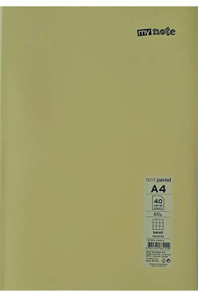 Mynote A4 40 Pieces Checkered Notebook Plastic Cover Stitched Yellow