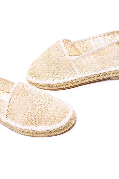 R&B Beige Women's Lace Espadrille Shoes