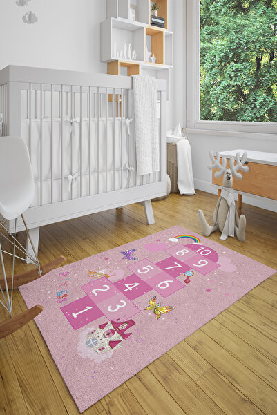 Yürük Home Welsoft Kumaş Dijital Baskılı YRKÇ6 Modeli Lastikli Çocuk Halı Hal...