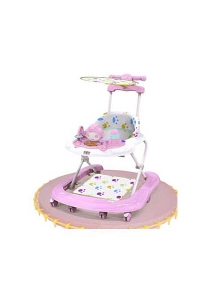Mixbo Premergator Pentru Bebe cu Centru Activitati, Maner de Impins Roz