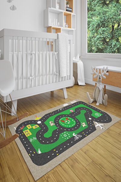 Yürük Home Welsoft Kumaş Dijital Baskılı YRKÇ5 Modeli Lastikli Çocuk Halı Hal...