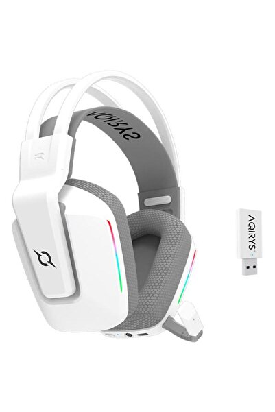 AQIRYS Casti wireless Alya 2.0, Bluetooth, iluminare RGB (alb)