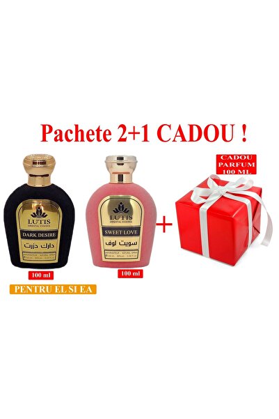 PA Pachet Parfum Arabesc El si Ea Dark Desire 100 ml - Sweet Love 100 ml+Parfum 100 ml Cadou surpriza